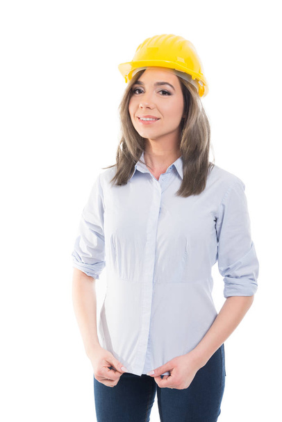 Портрет жінки-конструктора, що влаштовує її сорочку
 - Фото, зображення