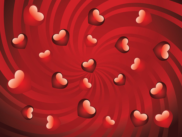 Glossy red hearts - Vektor, Bild