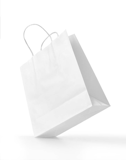 White paper shopping bag isolated - Photo, Image