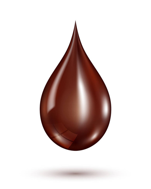 白い背景に分離されたチョコレートの液滴 - ベクター画像