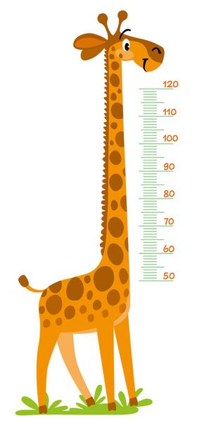 Giraffe meter wall or height chart - Vector, Image