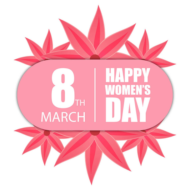 Happy Women day greeting card, vector, illustration  - Vector, Imagen