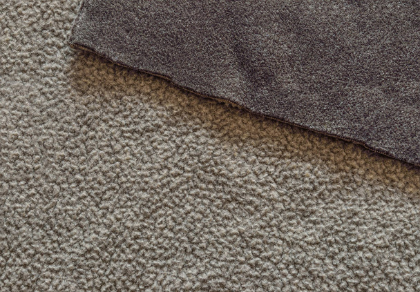 Bilaterální béžové a hnědé fleecová tkanina textury Detailní záběr  - Fotografie, Obrázek