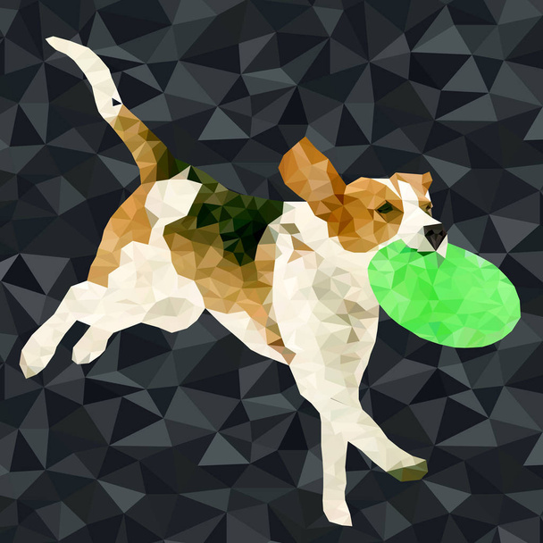 Polygonal dog playing - Vector, Image