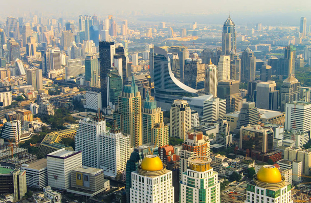View of the center of Bangkok, the capital of Thailand, from a height, Asia - Photo, Image
