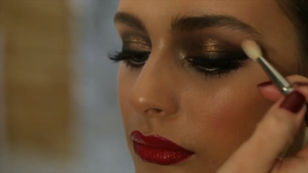Close-up of eye makeup.full hd video - Imágenes, Vídeo