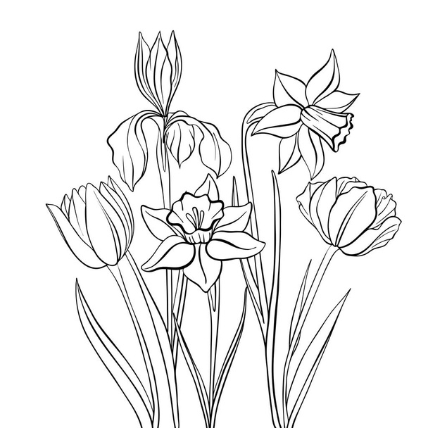 vector drawing flowers - Vektor, kép