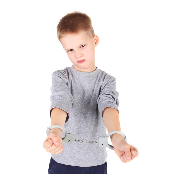 Boy with handcuffs - Foto, immagini