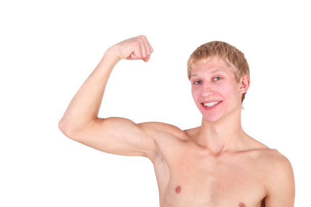 Young guy showing his muscles - Fotó, kép