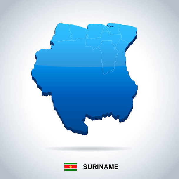 Surinam - Mapa y bandera - Ilustración vectorial detallada
 - Vector, Imagen