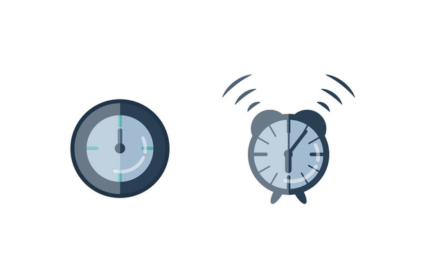 Time management planning and control. Clock, timer, speed, alarm, restore, calendar. Vector flat illustrations set. - Vetor, Imagem