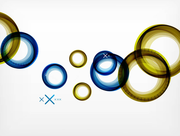 Cercles abstraits volants, arrière-plan géométrique vectoriel, bulles d'air de couleur, modèle de bannière Web, fond ou éléments de présentation d'entreprise ou de technologie
 - Vecteur, image