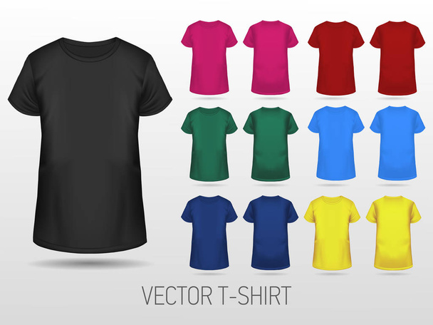 T-shirt templates collection of different colors - Wektor, obraz