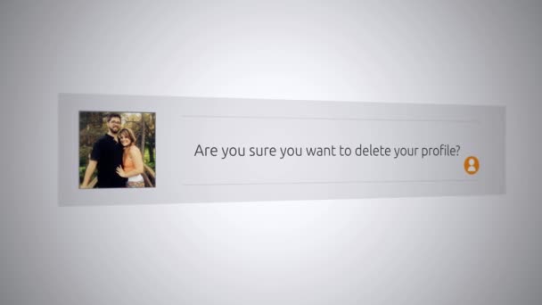 Generic Social Media Pop-Up Notification - Delete your profile - Footage, Video