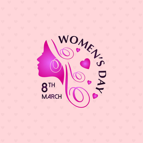 Happy Women day greeting card, vector, illustration  - Vector, Image
