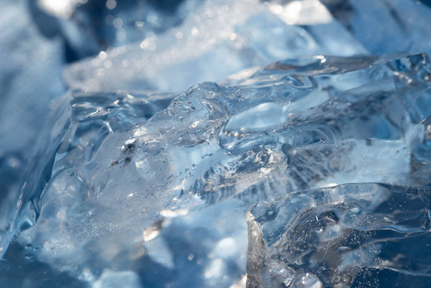 niebieski lód makro kawałki - Zdjęcie, obraz