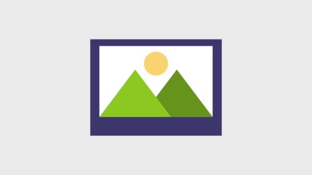 photograph of mountains and sun icons - Footage, Video