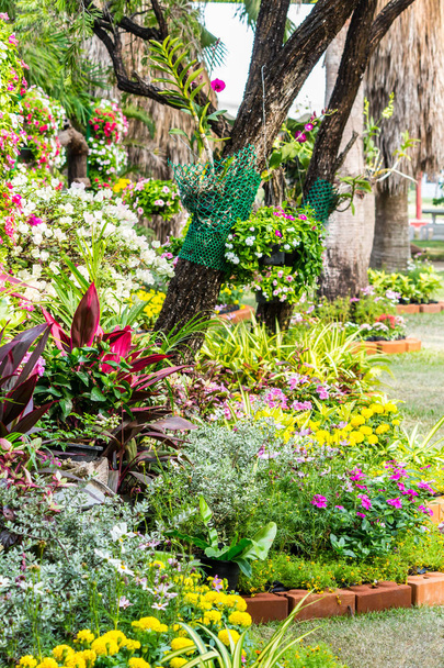 Jardin de fleurs maison confortable sur l'été
 - Photo, image