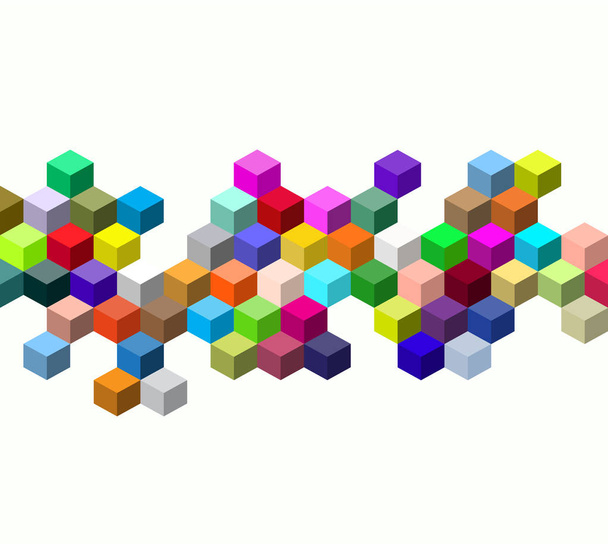 abstrakte Farben Vektor Cube Tapete. Vorgeschichte. - Vektor, Bild