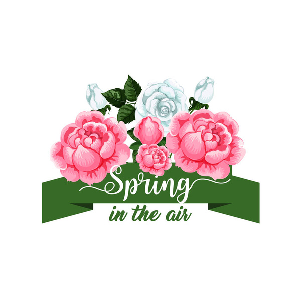 Primavera rosa flores vector primavera tiempo icono
 - Vector, imagen
