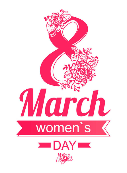 8 March Greeting Card International Womens Day - Διάνυσμα, εικόνα