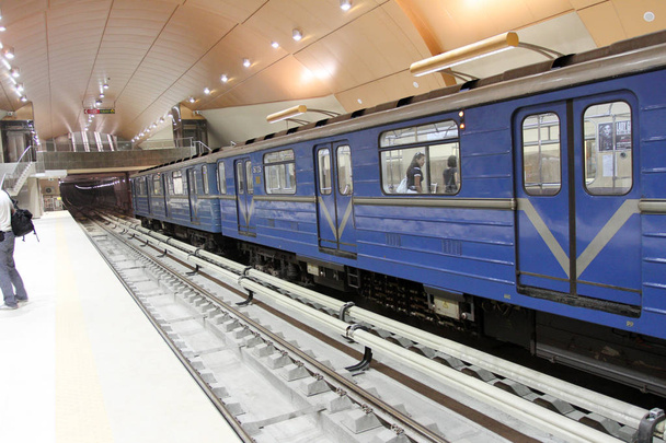 Вид на станції метро в метро під час будівництва у Софії, Болгарія 24 Лип 2012.  - Фото, зображення