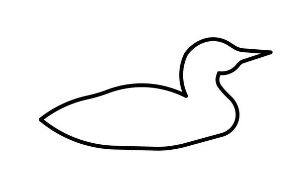 loon silhueta esboço no fundo branco
 - Vetor, Imagem