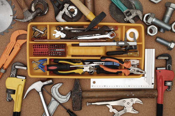  hand tools and toolbox - Photo, Image