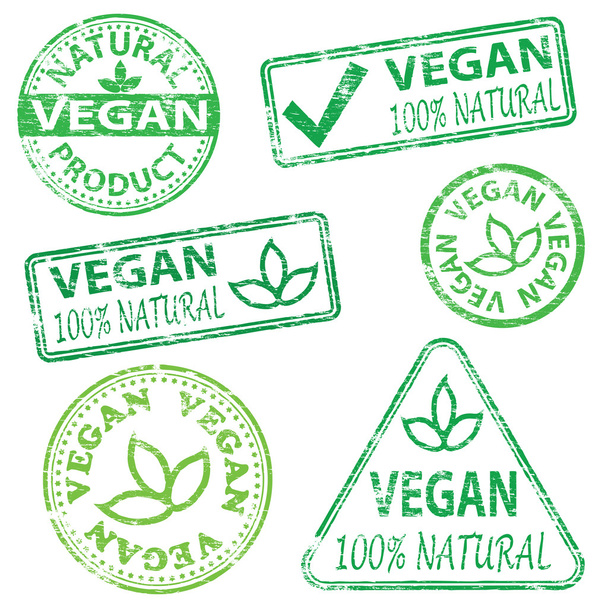 vegan γραμματόσημα - Διάνυσμα, εικόνα