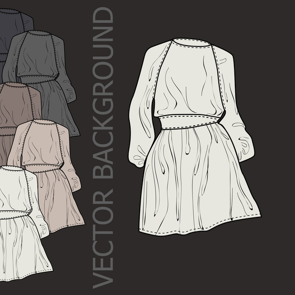 Vector background with dresses. - Vector, Image