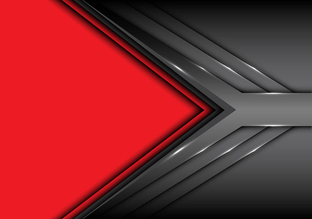 Abstraktní šedé kovové šipkou se překrývají na červené mezeru design moderní futuristické pozadí vektorové ilustrace. - Vektor, obrázek
