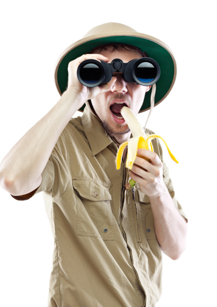 Explorer kiikarit syö banaani
 - Valokuva, kuva