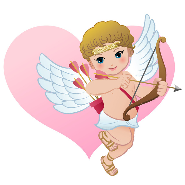 Lindo Cupido con forma de corazón
 - Vector, Imagen