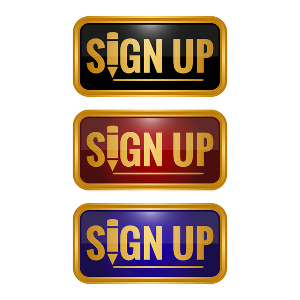 Sign up button icons
 - Вектор,изображение