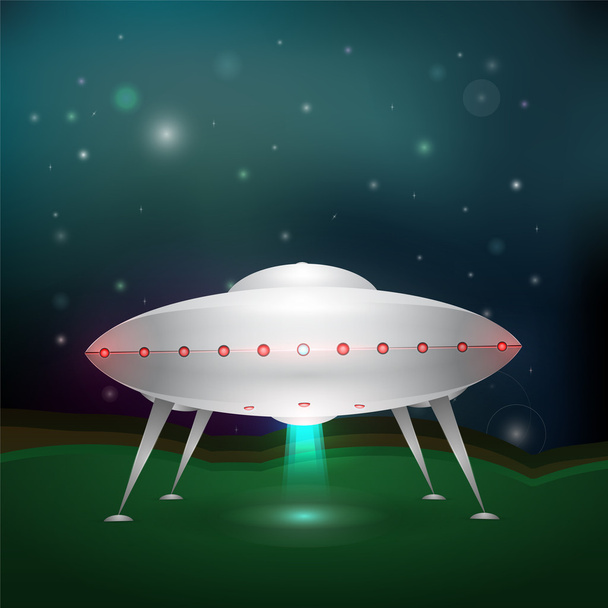 Unidentified flying object. Vector illustration. - Vector, Image