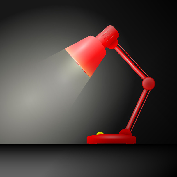 Red table lamp. Vector illustration. - Vector, Image
