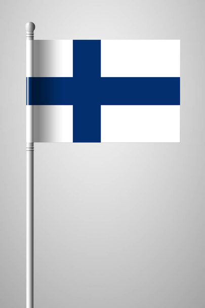 Прапор Фінляндії. Національний прапор з флагштока. Ізольованих Illustratio - Вектор, зображення