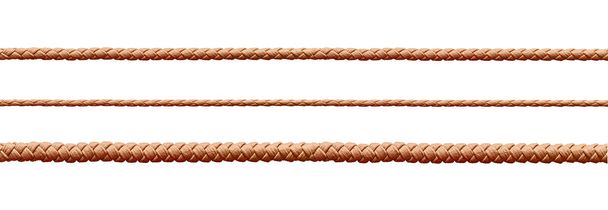 collection of  various ropes string on white background. each one is shot separately - Фото, зображення