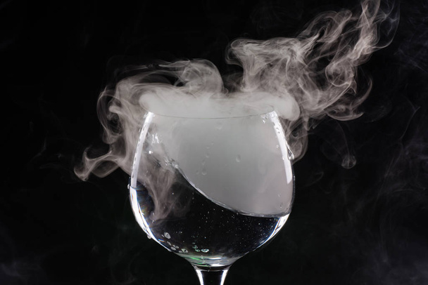 Wine glass with smoke inside - Foto, Imagem
