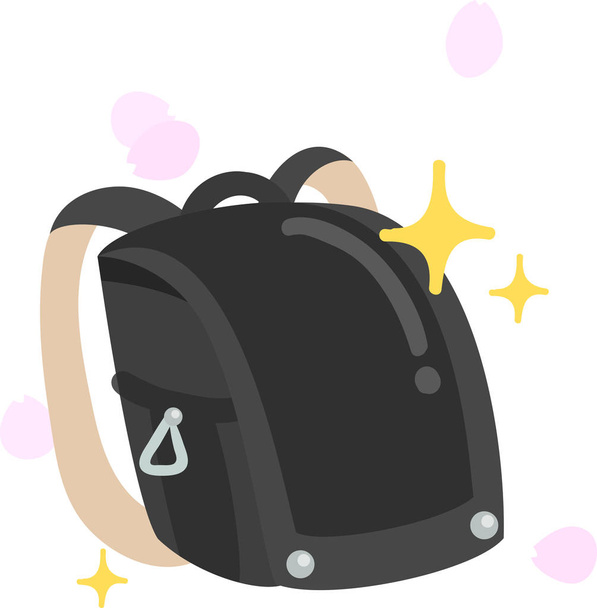 Иллюстрация сумки черного школьника
 - Вектор,изображение