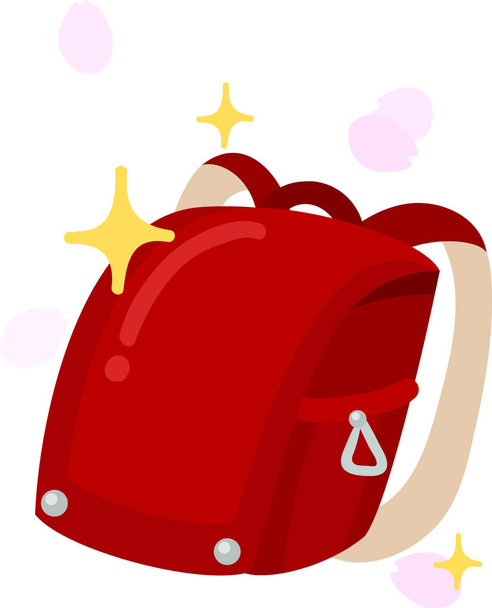 Η απεικόνιση του μαθητή μια κόκκινη τσάντα - Διάνυσμα, εικόνα
