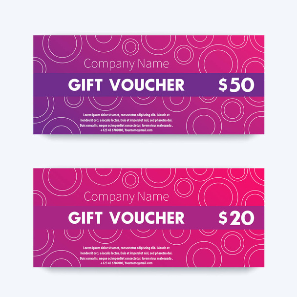 Gift voucher templates, gift certificates - Vector, Image