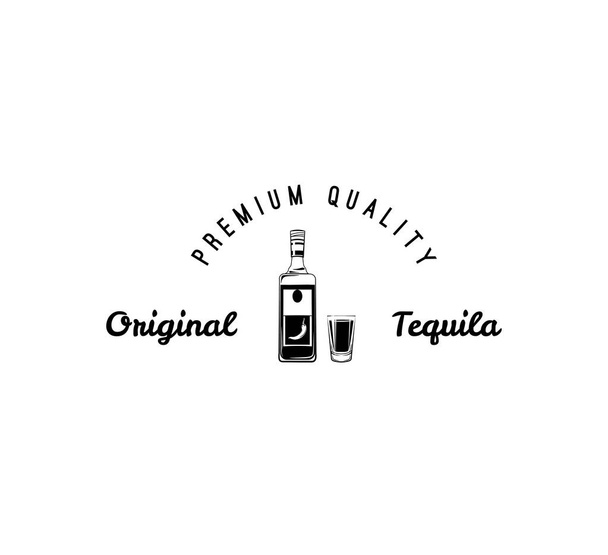 Hand draw of tequila bottle. Vector illustration. - Vektor, kép