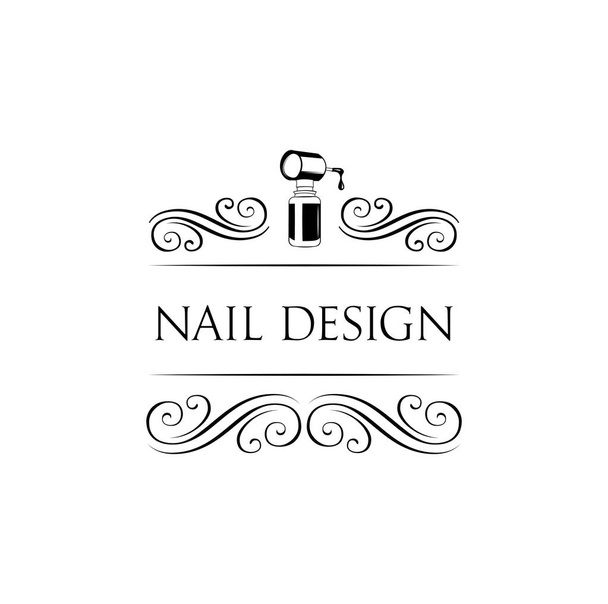 Nail art studio. Template for logo. Nail polish icon. Vector illustration. - Wektor, obraz