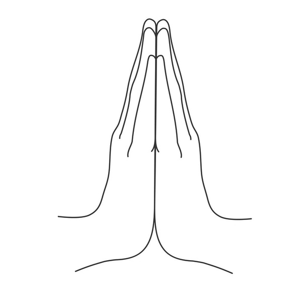 Mudra. Namaste. Ilustracja wektorowa ręce - Wektor, obraz