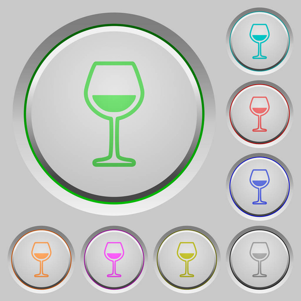 Glass of wine push buttons - Vector, Image