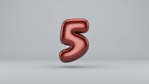 Глянцева фарба номер 5. 3D візуалізація бульбашкового шрифту з відблиском i
 - Фото, зображення