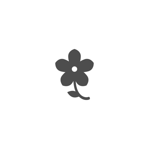 Black flat icon of forget-me-not flower. Isolated on white. Vector illustration. Eco style. - Vector, Imagen