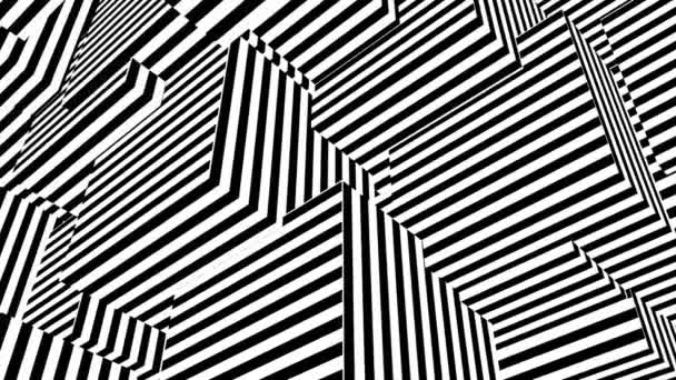 abstrakcyjne tło z czarno-białymi paskami - Materiał filmowy, wideo