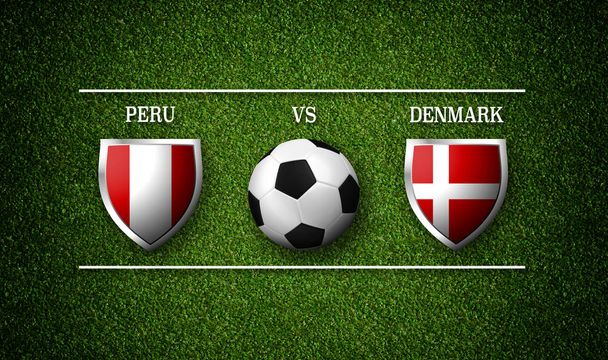 Piłka nożna mecz harmonogram, Peru vs dania - Zdjęcie, obraz